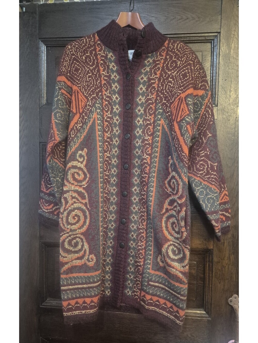 Vintage CERVELLE Wool Blend Long Cardigan Sweater Sz M